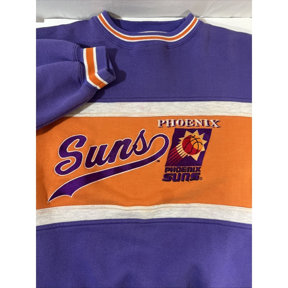 Vintage 90's NBA Phoenix Suns Sweater Men's XL Purple Logo 7 USA Basketball Rare